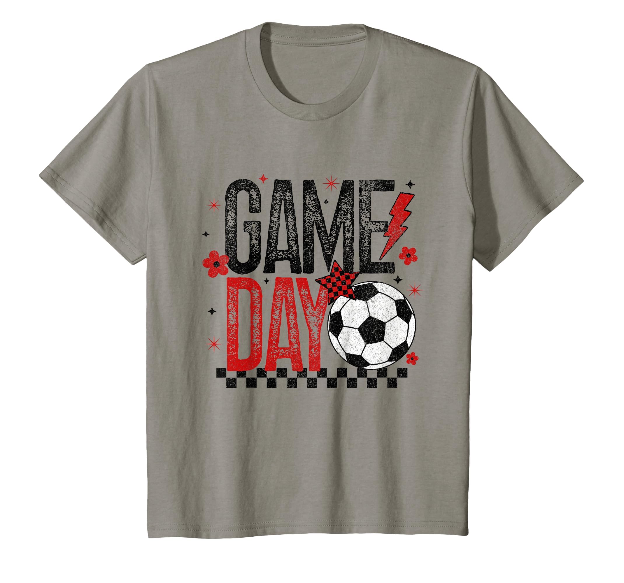 Game Day Soccer Season Checkered T-Shirt - Minimalist Print for Adults - T-Shirt, Sweatshirt, Hoodie