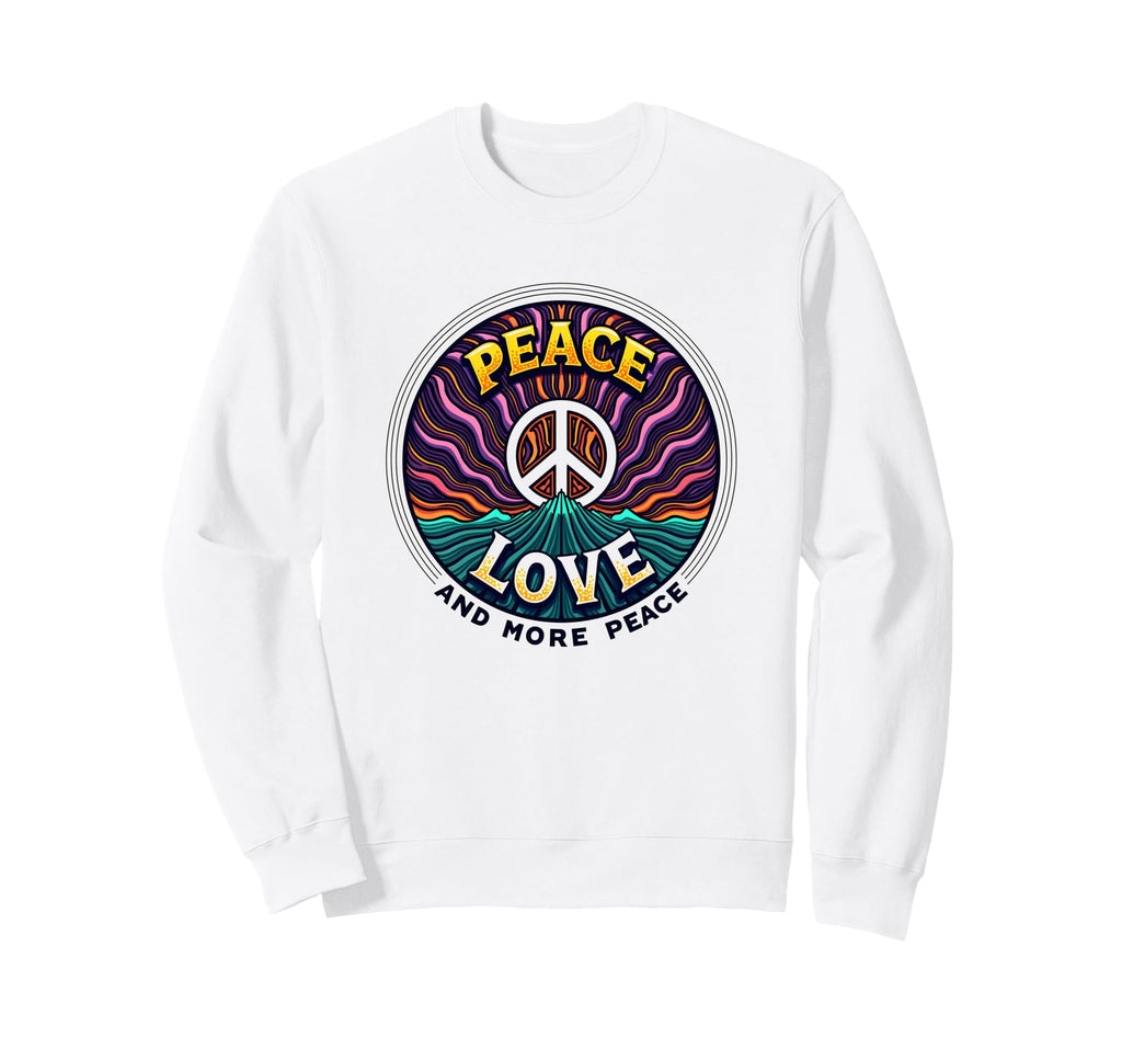 Hippie Peace Love 60S Groovy Sweatshirt - Fun Novelty Design for Adults - T-Shirt, Sweatshirt, Hoodie