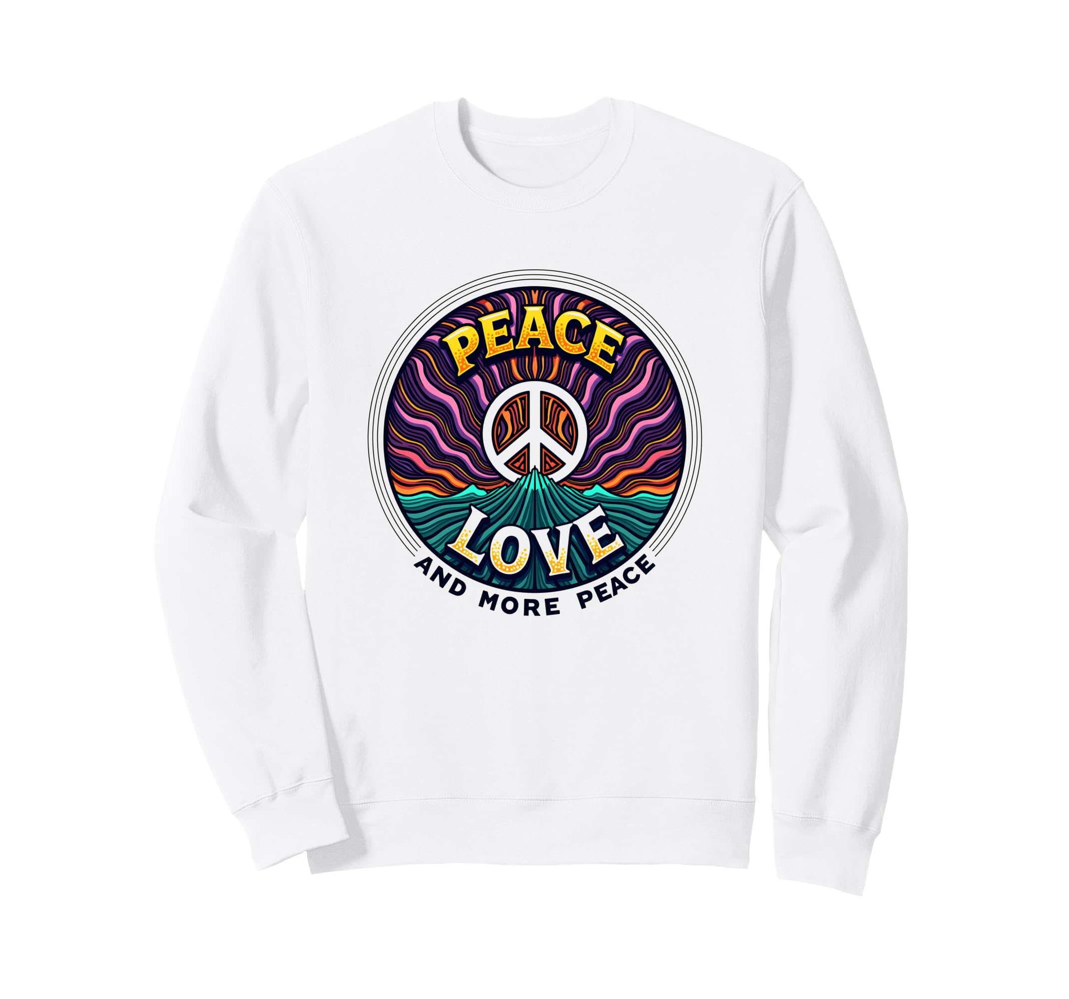 Hippie Peace Love 60S Groovy Sweatshirt - Fun Novelty Design for Adults - T-Shirt, Sweatshirt, Hoodie