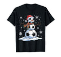 Soccer Snowman Soccer Player Santa Hat T-Shirt - Aesthetic Graphic Unisex - T-Shirt, Sweatshirt, Hoodie