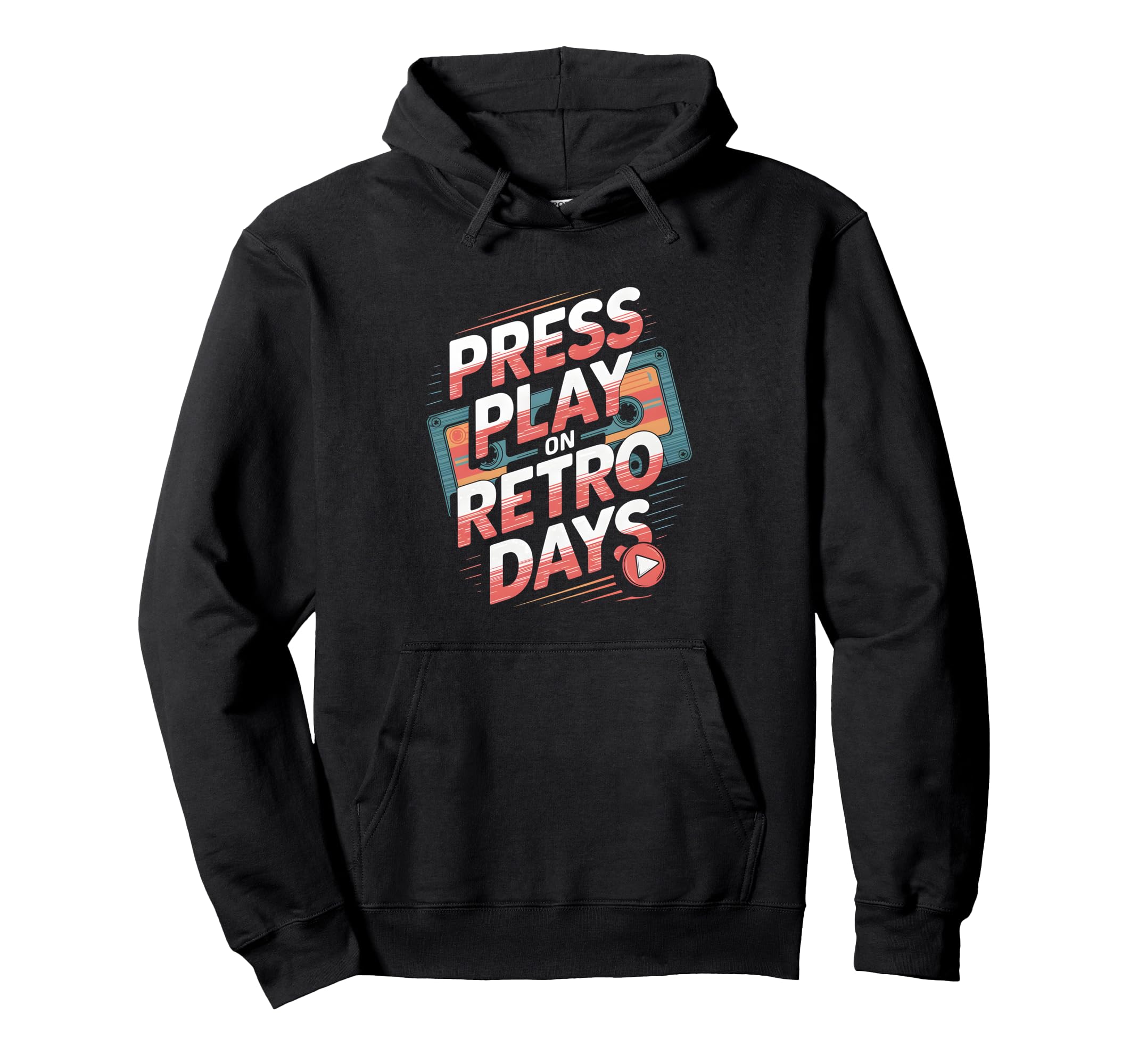 Press Play Days Cassette Tape Hoodie - Trendy Graphic Unisex - T-Shirt, Sweatshirt, Hoodie
