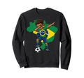 Brazil Soccer Dab Flag Football Sweatshirt - Trendy Graphic Unisex - T-Shirt, Sweatshirt, Hoodie