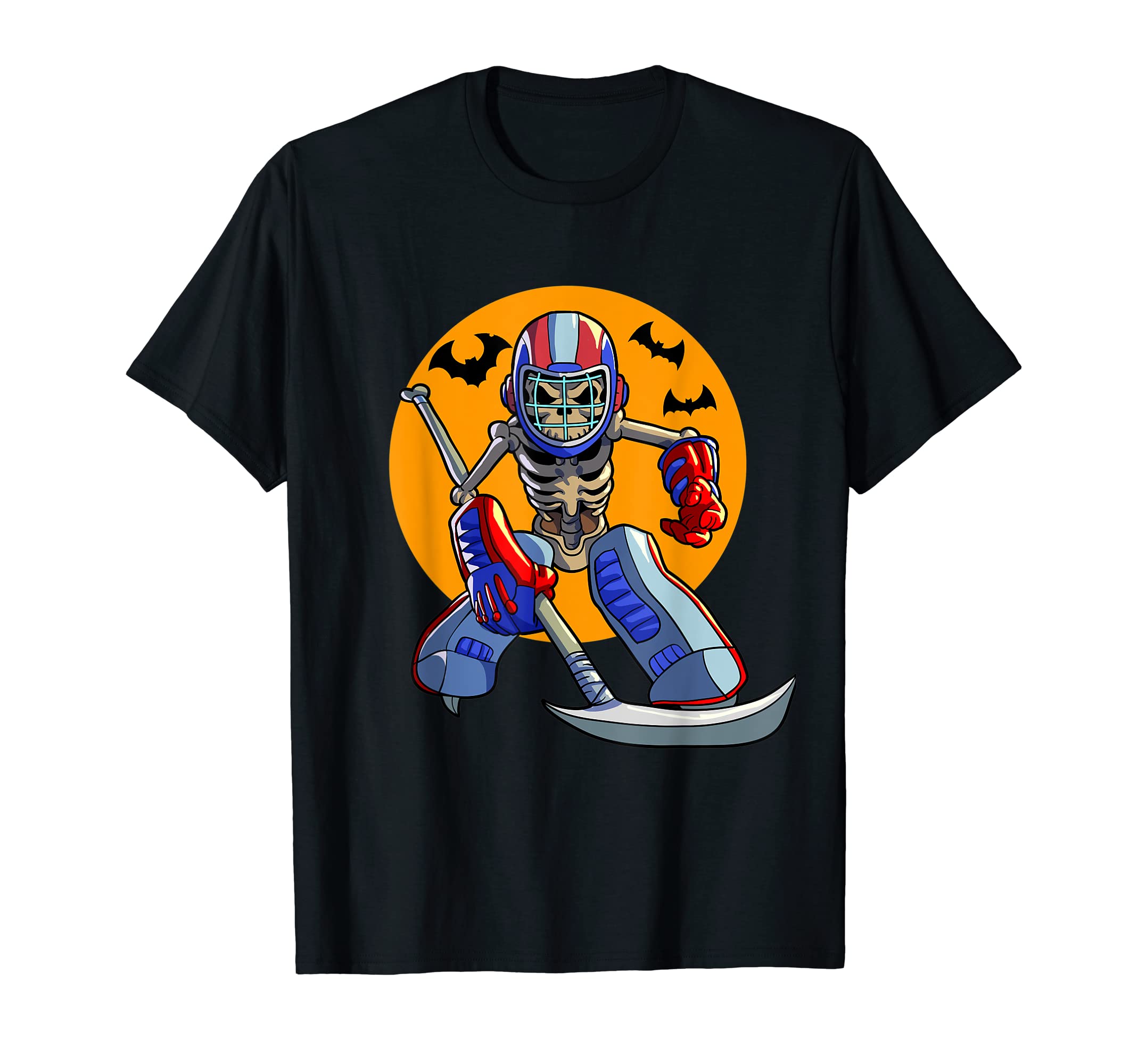 Ice Hockey Skeleton Halloween Ice Hockey T-Shirt - Trendy Graphic Unisex - T-Shirt, Sweatshirt, Hoodie
