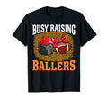 Busy Raising Ballers Hockey Football Mom T-Shirt - Graphic Print Unisex - T-Shirt, Sweatshirt, Hoodie