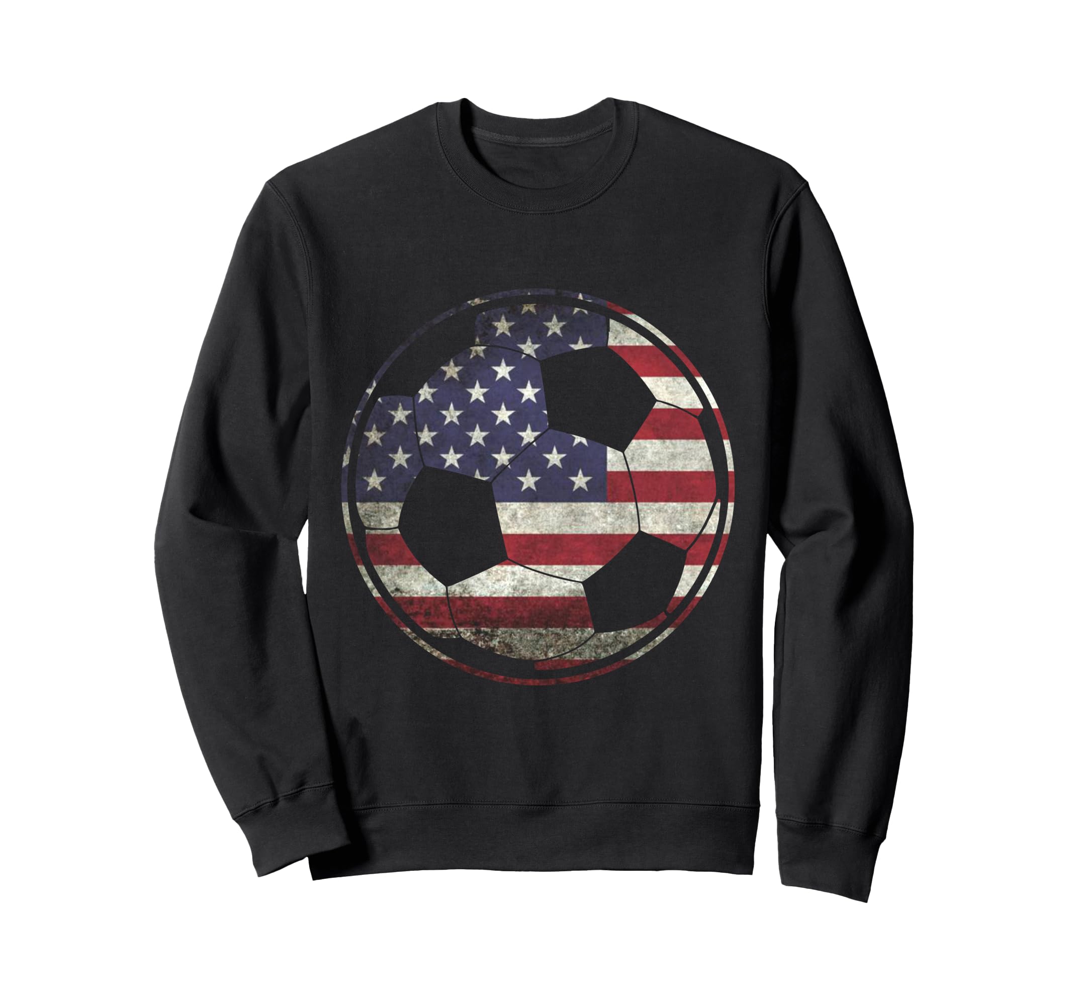 Soccer Ball American Flag Pattern Us Sweatshirt - Graphic Print for Adults - T-Shirt, Sweatshirt, Hoodie