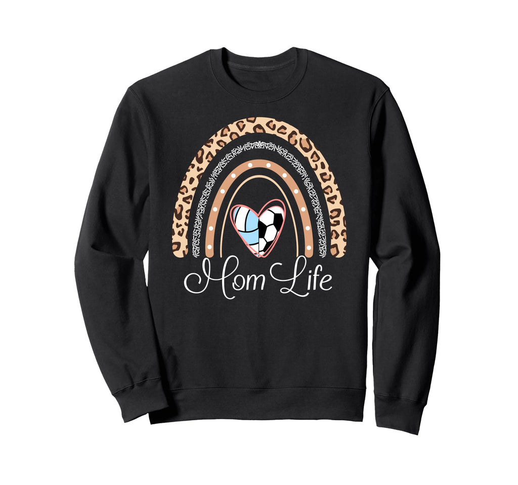 Mom Life Boho Rainbow Funny Soccer Sweatshirt - Graphic Print Men Women - T-Shirt, Sweatshirt, Hoodie
