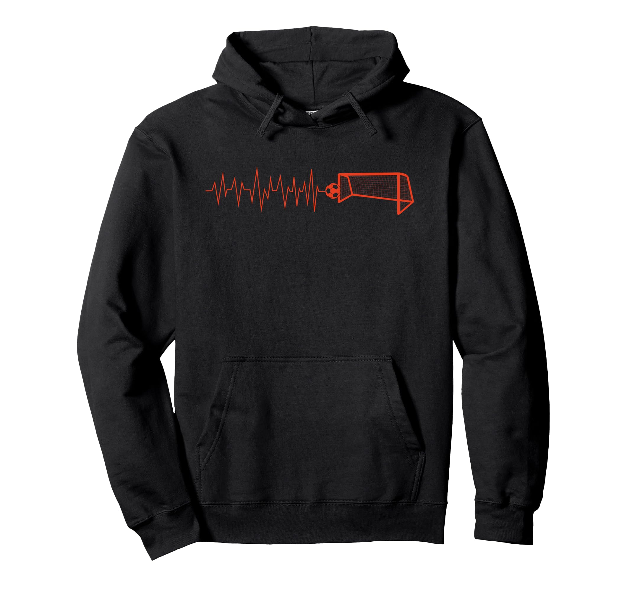 Funny Soccer Heartbeat Ecg Hoodie - Casual Everyday Wear Men Women - T-Shirt, Sweatshirt, Hoodie