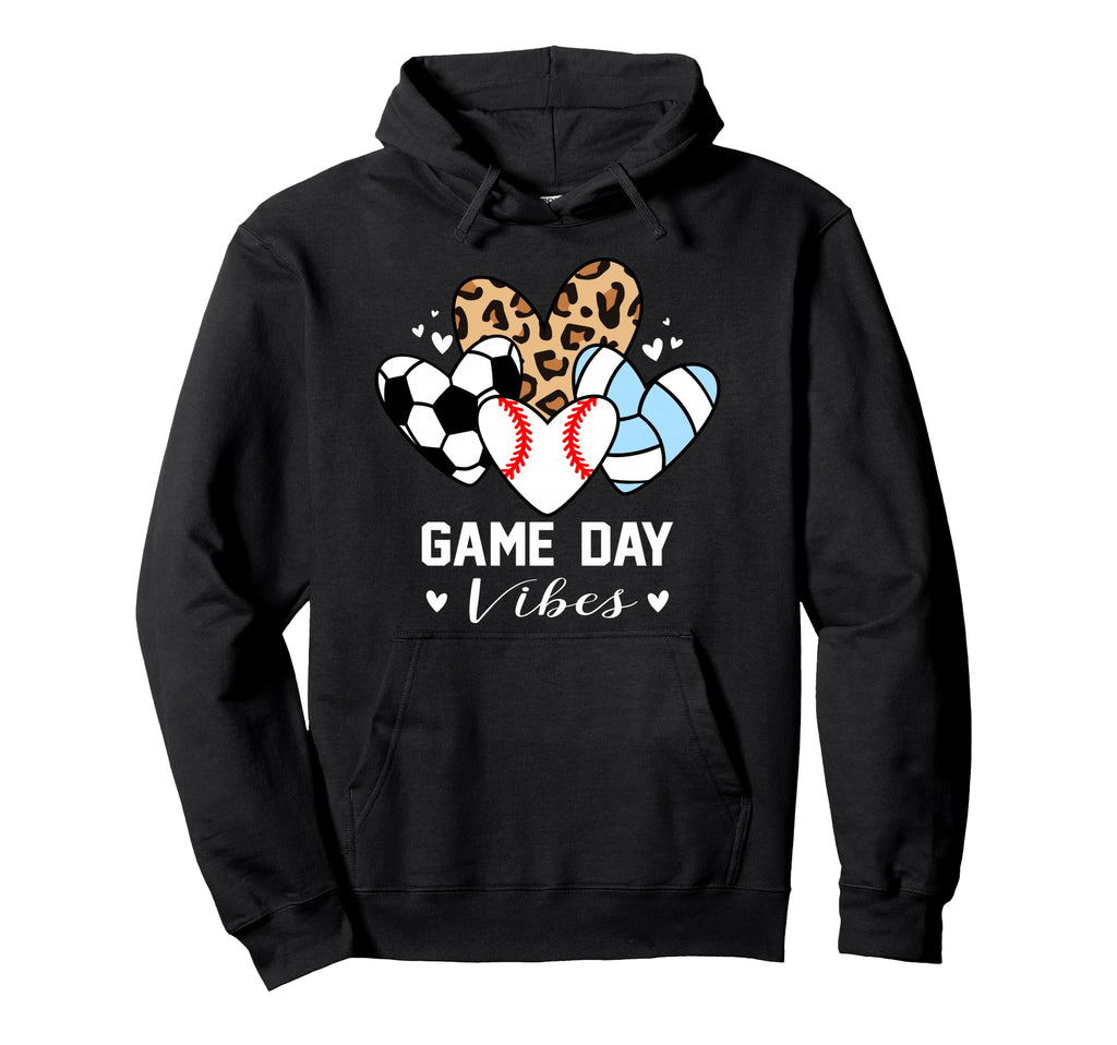Game Day Vibes Funny Baseball Volleyball Hoodie - Trendy Graphic Unisex - T-Shirt, Sweatshirt, Hoodie