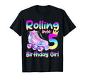 Rolling Into 5 Years Old Roller Skating 5Th T-Shirt - Graphic Print Unisex - T-Shirt, Sweatshirt, Hoodie