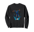 Football Soccer Blue Striker Rain Wet Sweatshirt - Custom Art Print Unisex - T-Shirt, Sweatshirt, Hoodie