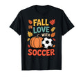 Fall Love Soccer Thanksgiving Autumn T-Shirt - Minimalist Print Men Women - T-Shirt, Sweatshirt, Hoodie