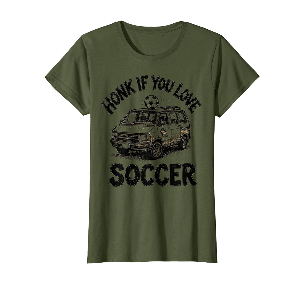 Honk If You Love Soccer Fun Soccer Mom T-Shirt - Novelty Apparel for Adults - T-Shirt, Sweatshirt, Hoodie