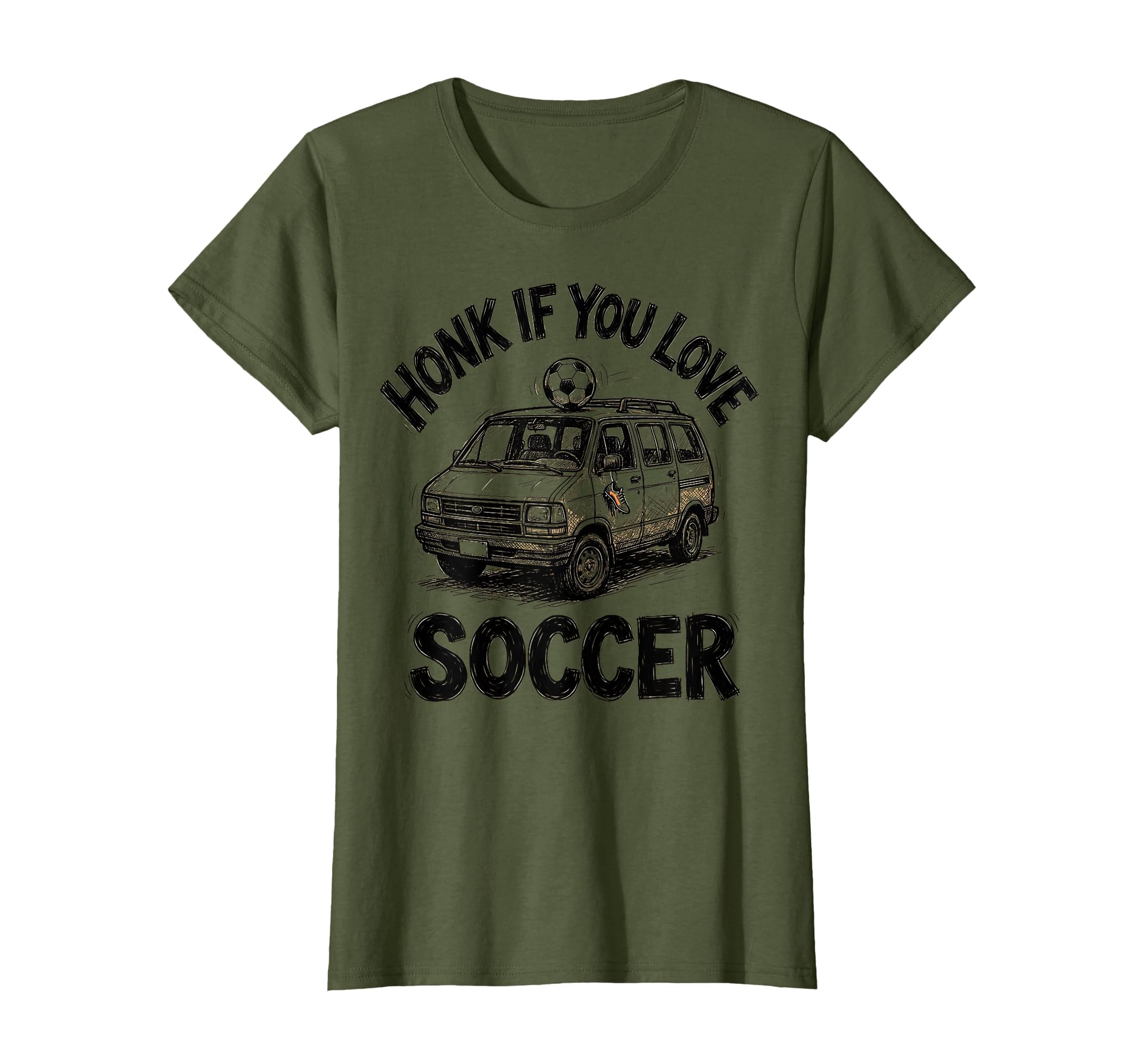 Honk If You Love Soccer Fun Soccer Mom T-Shirt - Novelty Apparel for Adults - T-Shirt, Sweatshirt, Hoodie