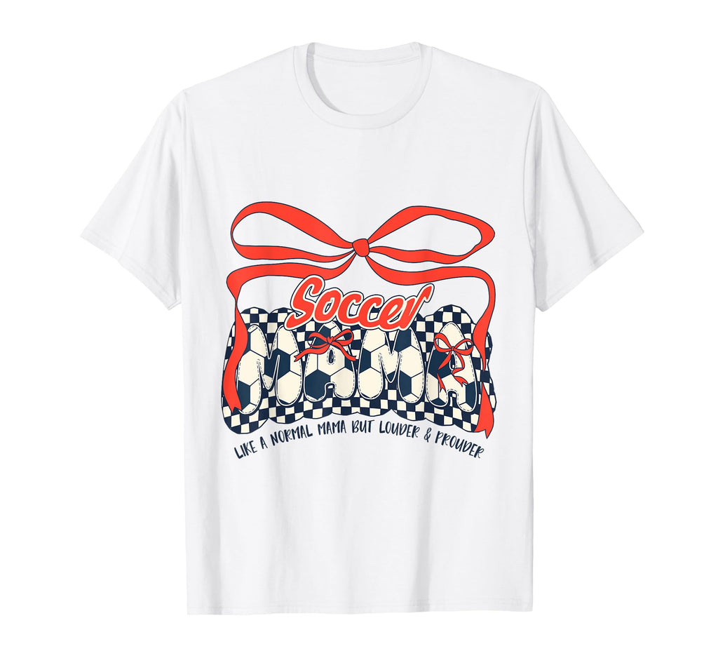 Soccer Mom Game Day Checkered Coquette Bow T-Shirt - Graphic Print Unisex - T-Shirt, Sweatshirt, Hoodie