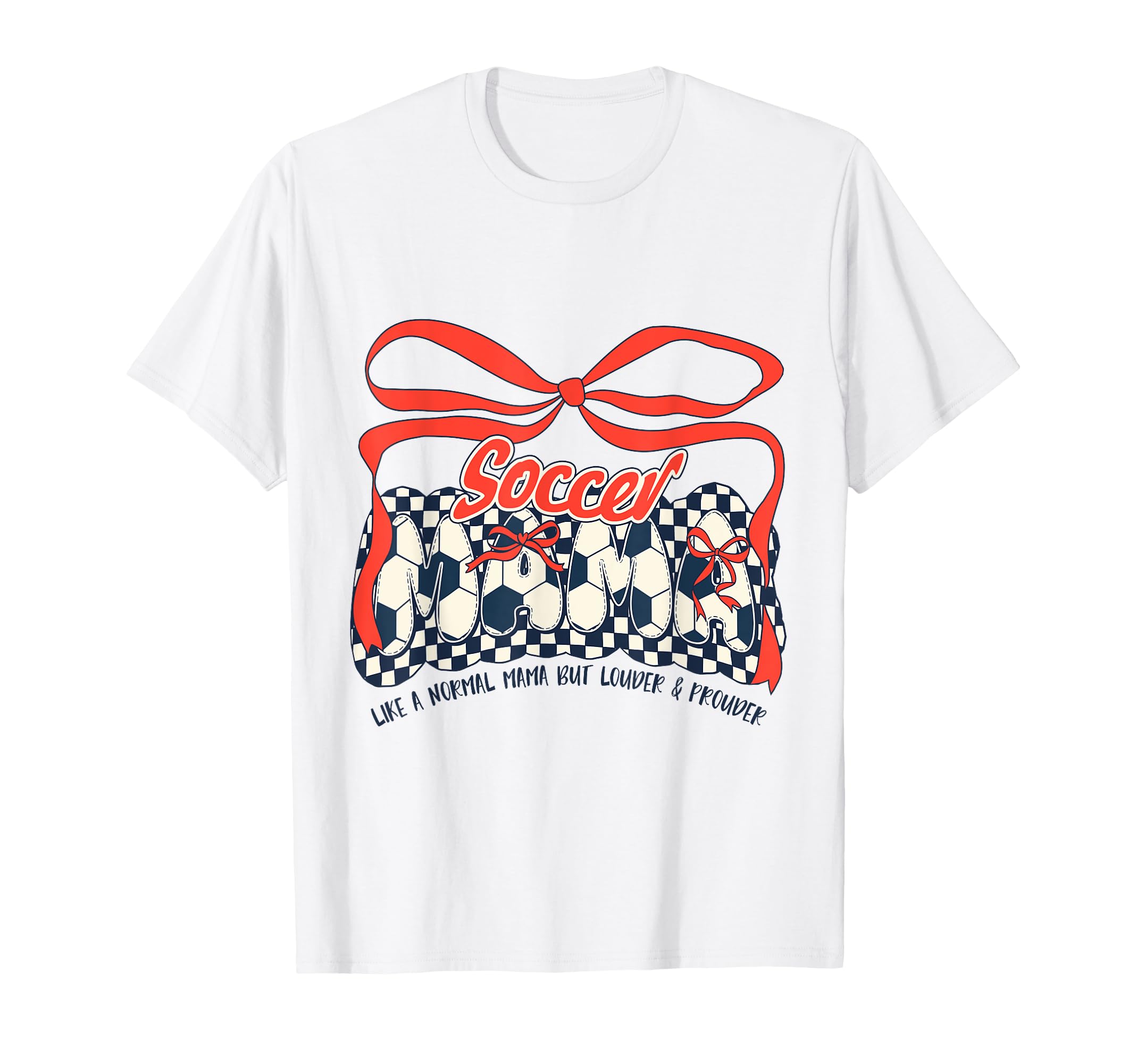 Soccer Mom Game Day Checkered Coquette Bow T-Shirt - Graphic Print Unisex - T-Shirt, Sweatshirt, Hoodie
