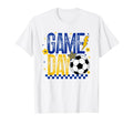 Game Day Soccer Season Blue Gold T-Shirt - Custom Art Print Unisex - T-Shirt, Sweatshirt, Hoodie