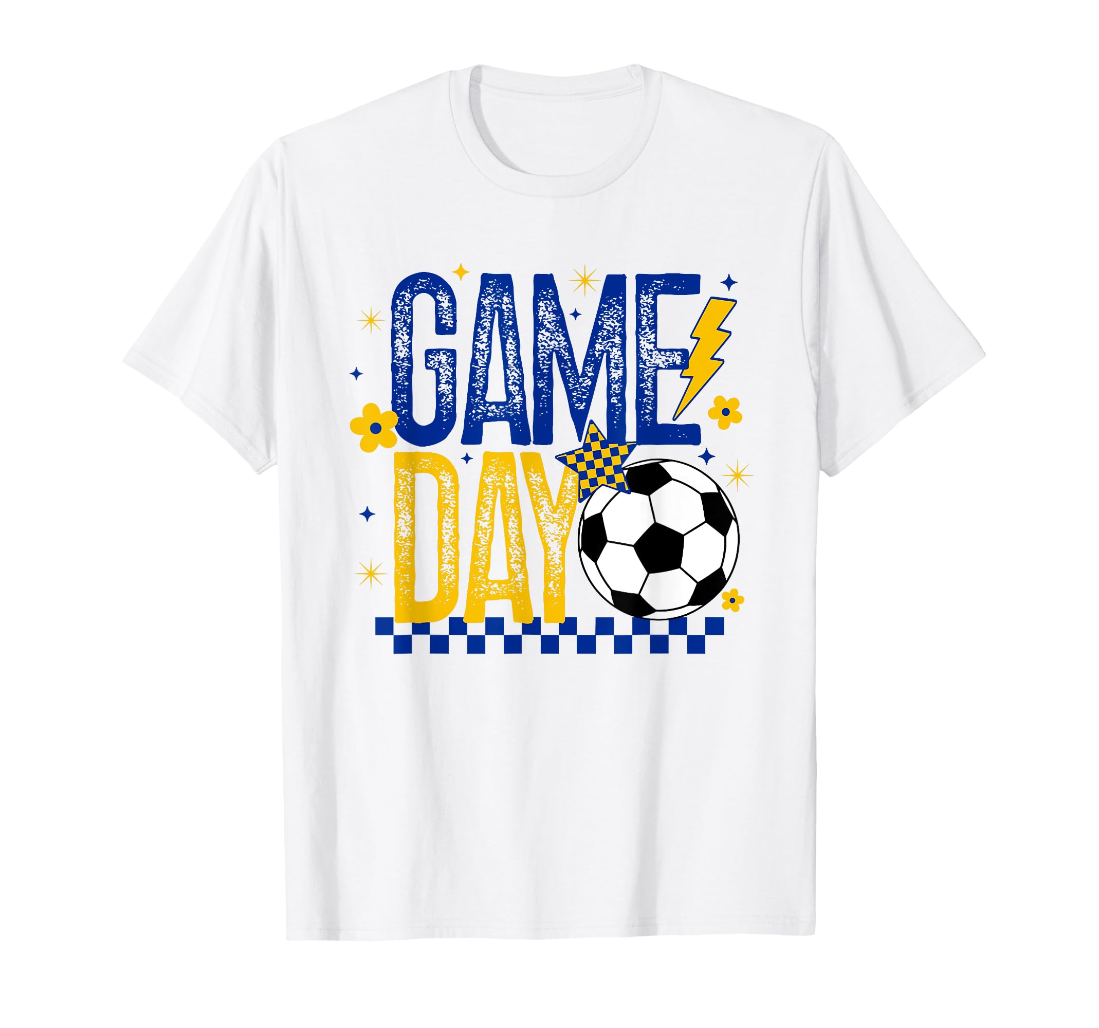 Game Day Soccer Season Blue Gold T-Shirt - Custom Art Print Unisex - T-Shirt, Sweatshirt, Hoodie