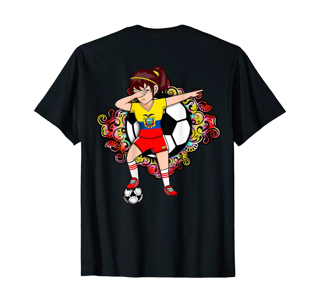 Dabbing Soccer Ecuador Jersey Floral T-Shirt - Streetwear Style Men Women - T-Shirt, Sweatshirt, Hoodie