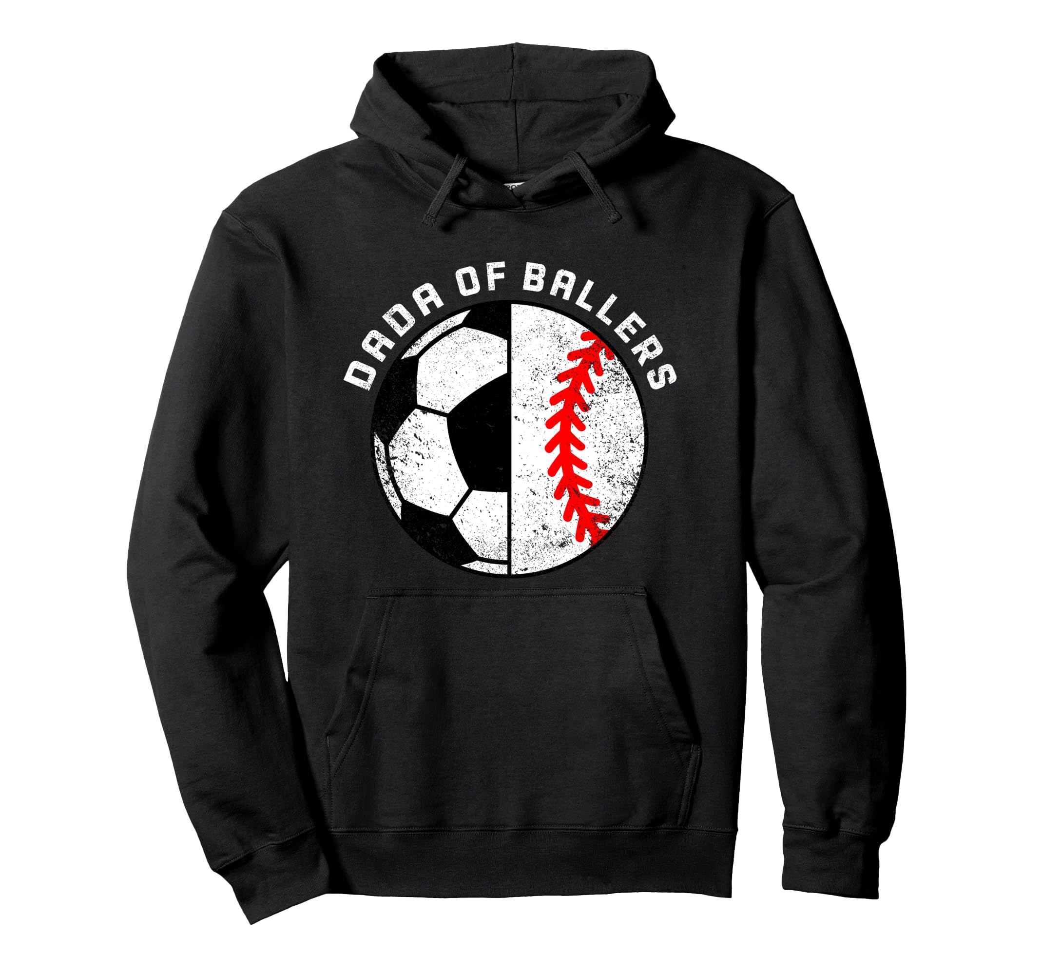 Dada Ballers Funny Soccer Baseball Dad Hoodie - Graphic Print for Adults - T-Shirt, Sweatshirt, Hoodie