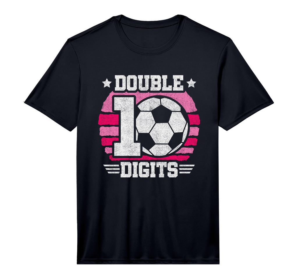 Soccer Birthday 10 Year Old Double T-Shirt - Novelty Apparel for Adults - T-Shirt, Sweatshirt, Hoodie
