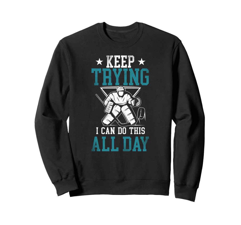 Ice Hockey Goalie Goalkeeper Sweatshirt - Unique Graphic Unisex - T-Shirt, Sweatshirt, Hoodie