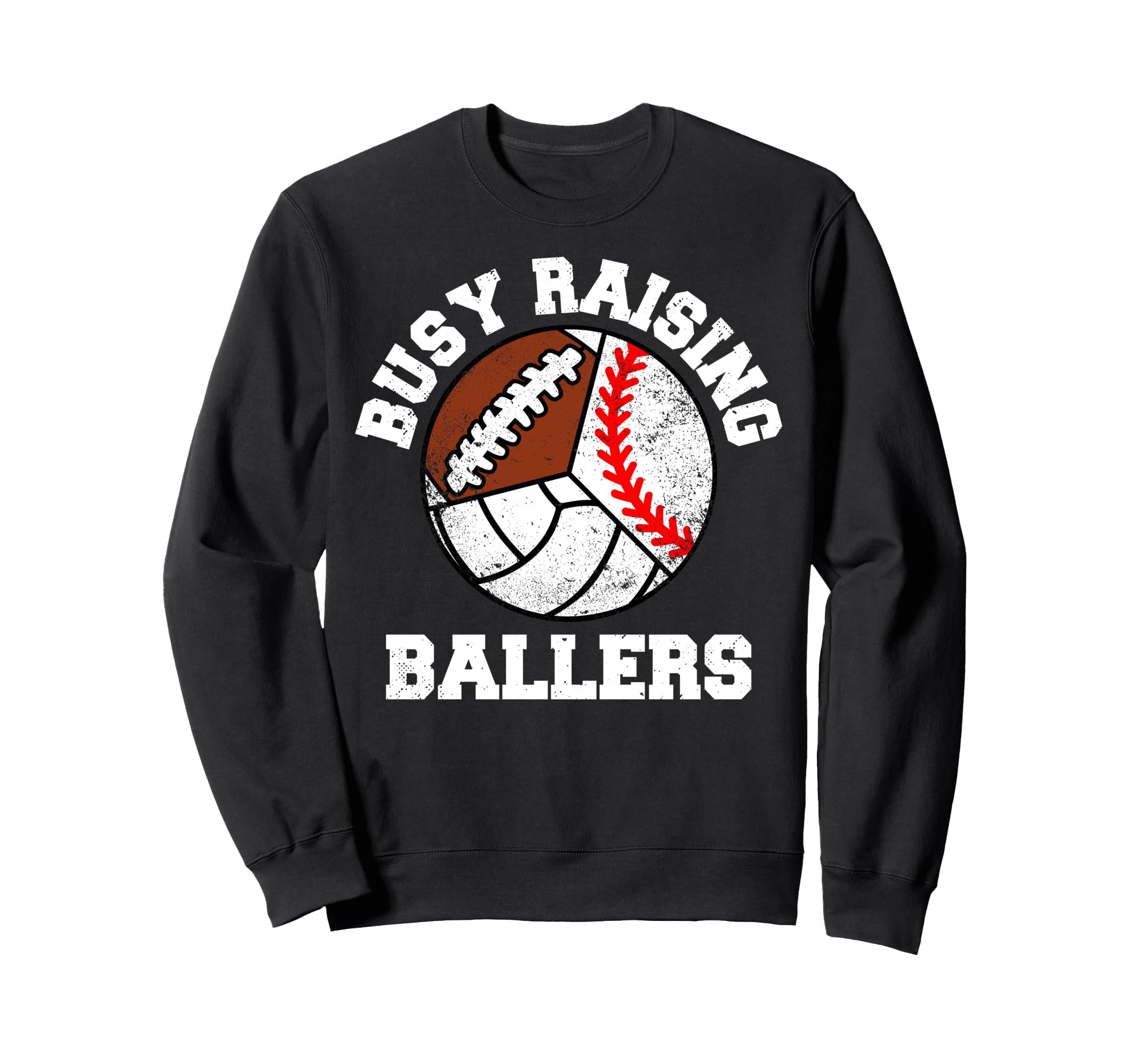 Busy Raising Ballers Funny Baseball Sweatshirt - Graphic Print for Adults - T-Shirt, Sweatshirt, Hoodie