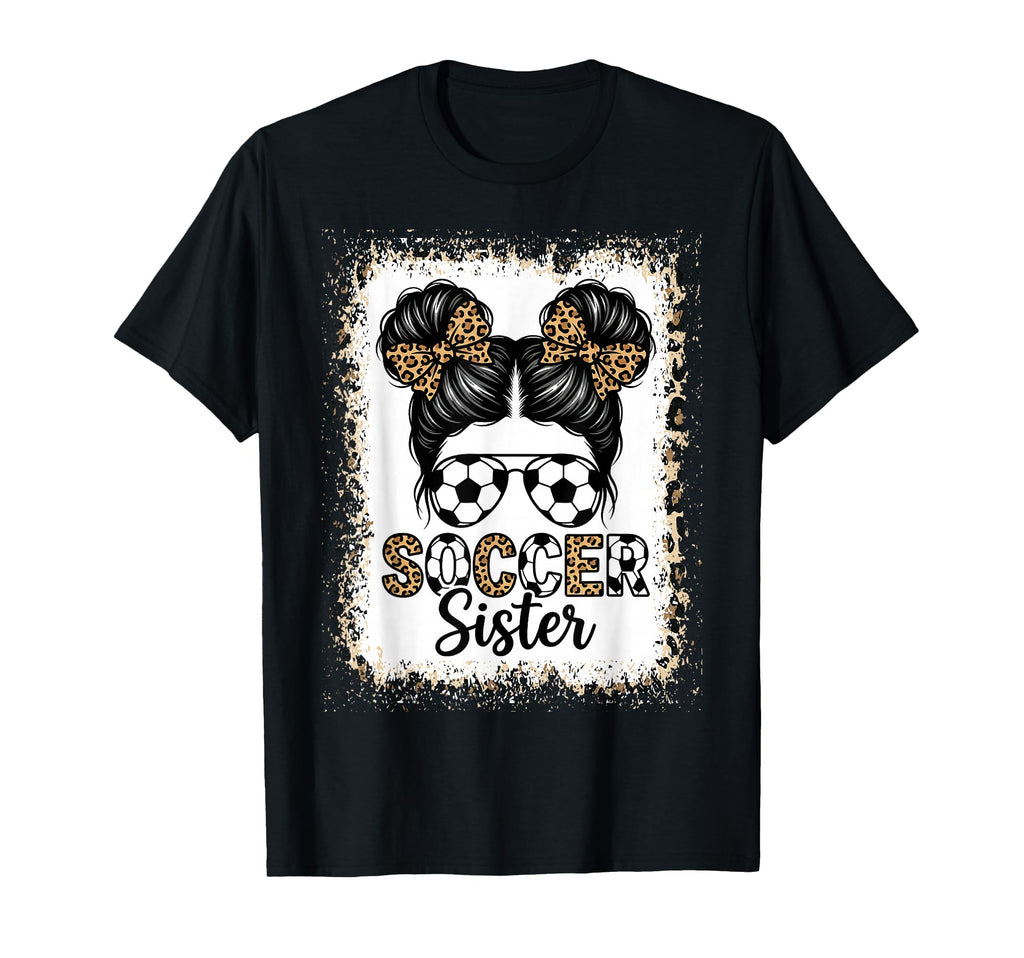 Soccer Sister Leopard Bun Player T-Shirt - Streetwear Style for Adults - T-Shirt, Sweatshirt, Hoodie