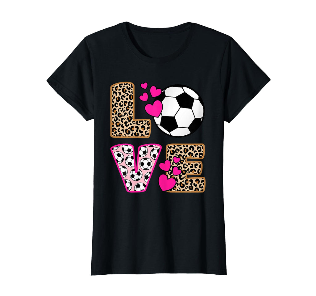 Love Soccer Leopard Soccer T-Shirt - Aesthetic Graphic Unisex - T-Shirt, Sweatshirt, Hoodie