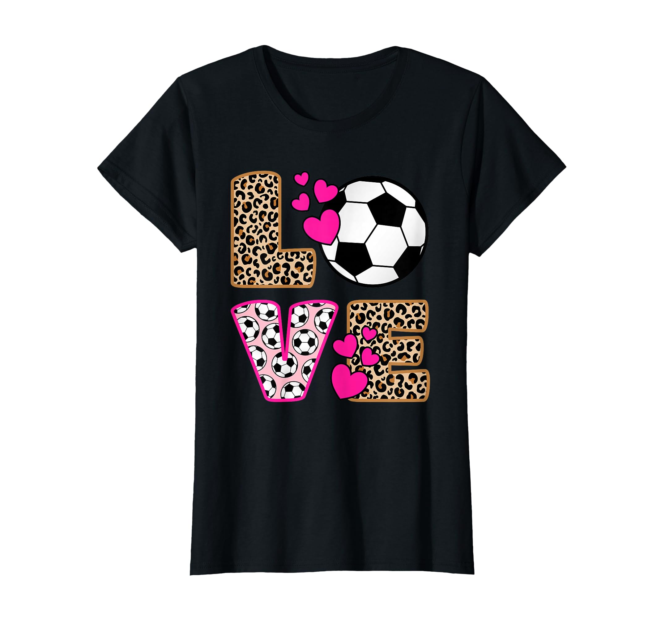 Love Soccer Leopard Soccer T-Shirt - Novelty Apparel Men Women - T-Shirt, Sweatshirt, Hoodie