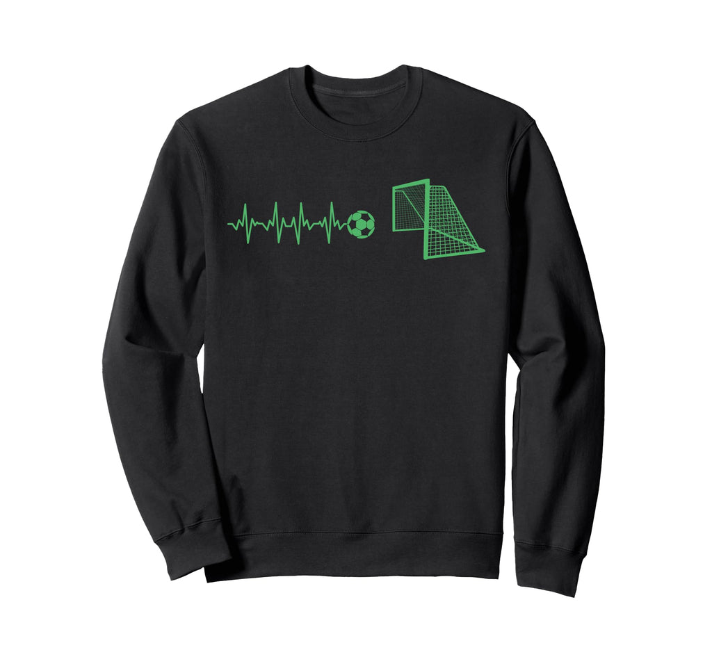 Funny Soccer Heartbeat Ecg Sweatshirt - Minimalist Print for Adults - T-Shirt, Sweatshirt, Hoodie