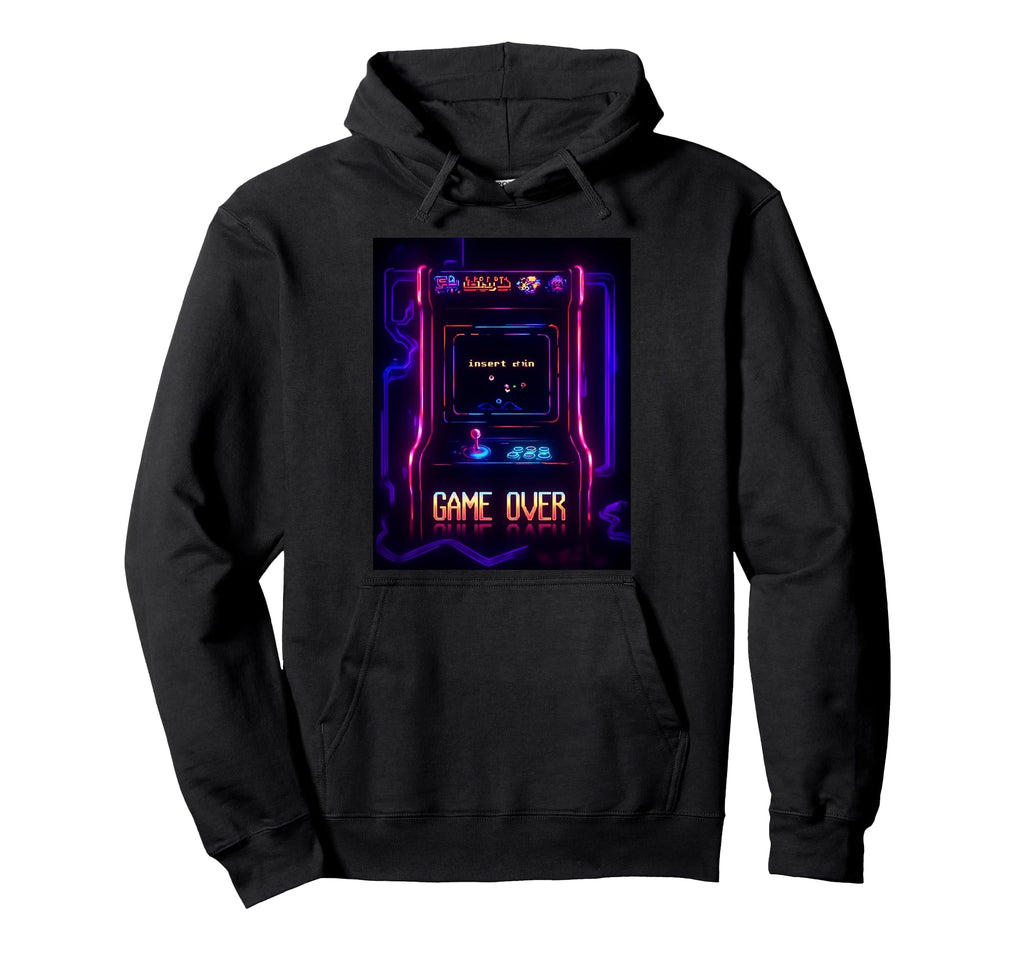 Gaming Arcade Game Over Play Player Hoodie - Minimalist Print Men Women - T-Shirt, Sweatshirt, Hoodie