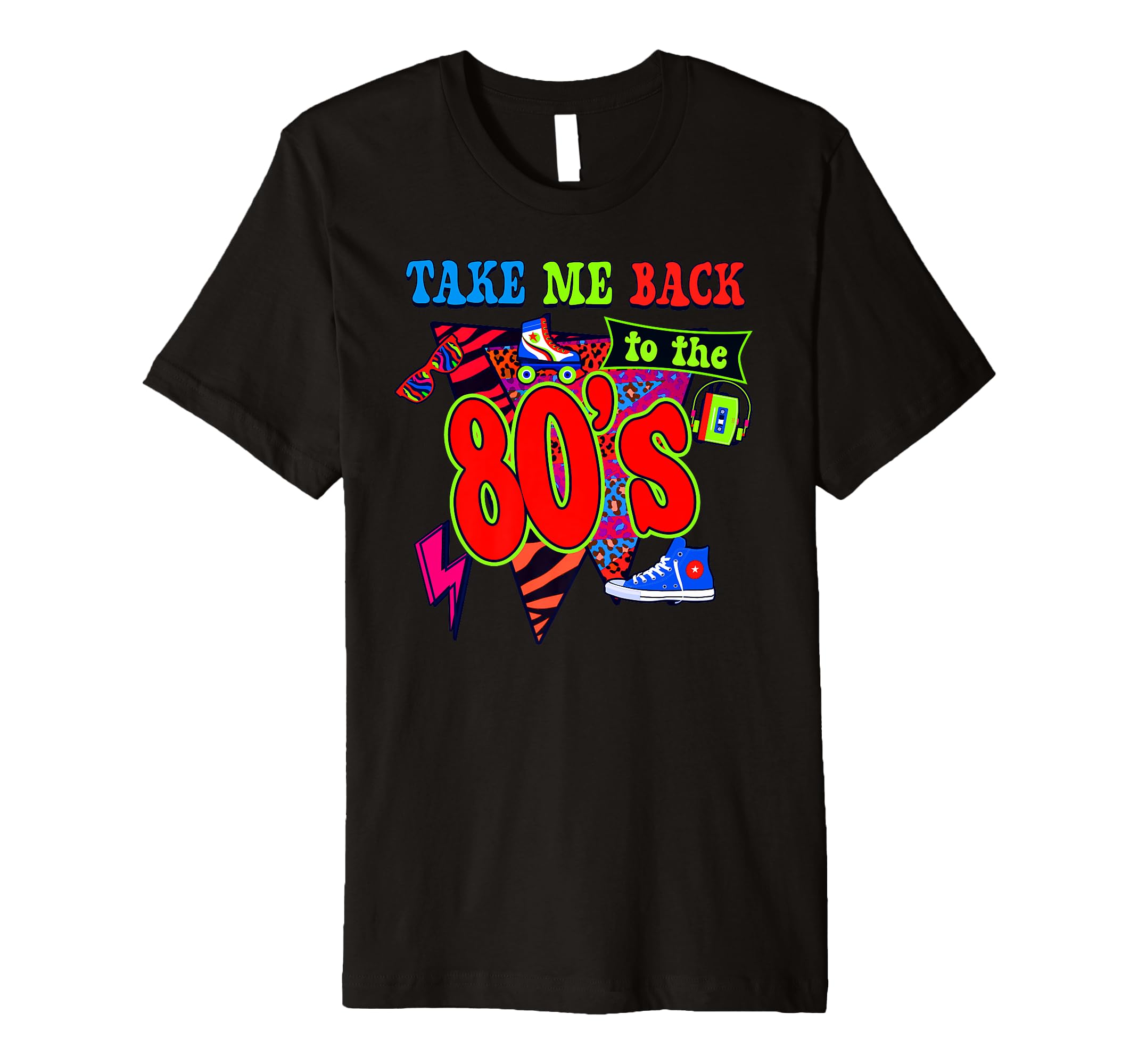1980S Party Theme Roller Skates And Boom T-Shirt - Minimalist Print Unisex - T-Shirt, Sweatshirt, Hoodie