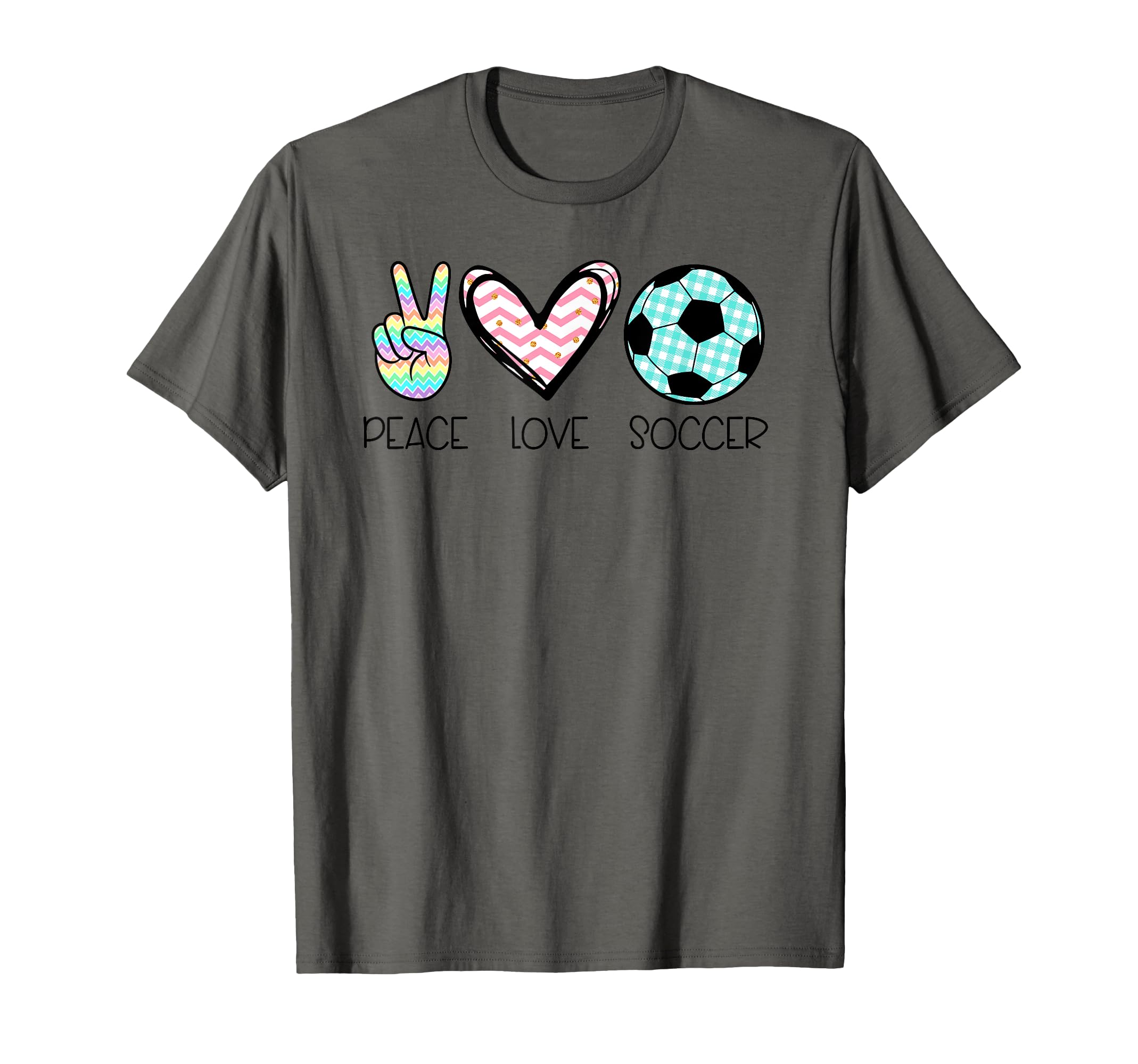 Peace Love Soccer Teen T-Shirt - Minimalist Print Unisex - T-Shirt, Sweatshirt, Hoodie