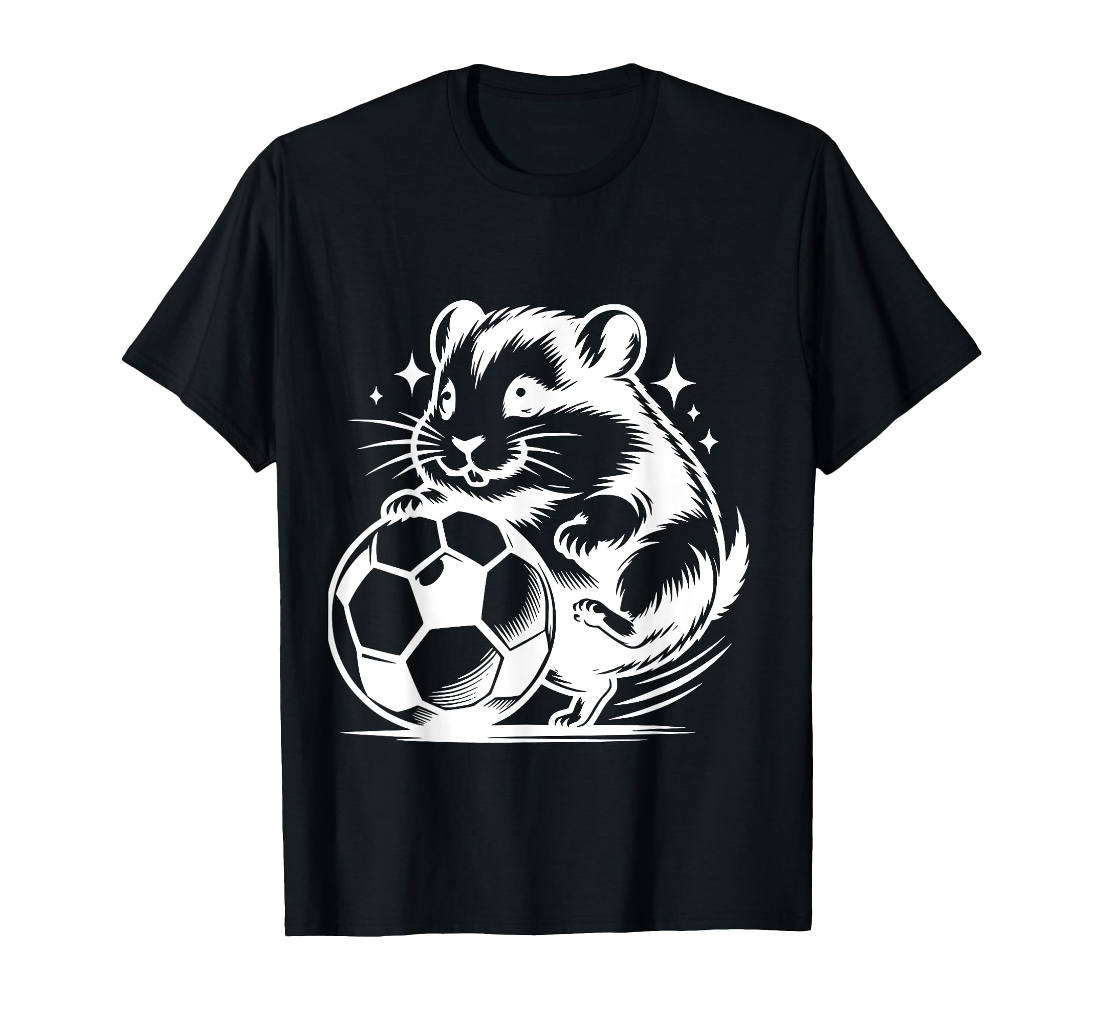 Hamster Soccer Player Ball Silhouette T-Shirt - Minimalist Print Men Women - T-Shirt, Sweatshirt, Hoodie