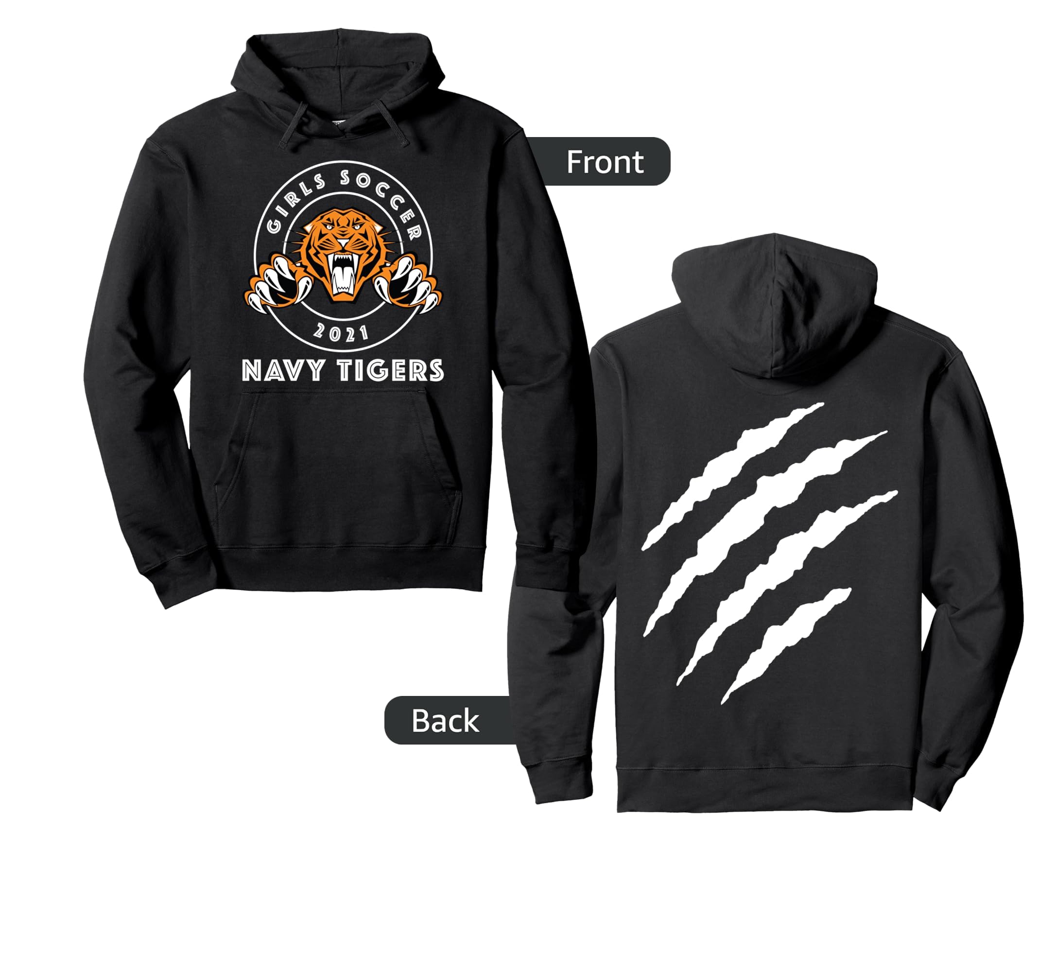 Navy Tigers Soccer Team Players Gear Hoodie - Minimalist Print Men Women - T-Shirt, Sweatshirt, Hoodie