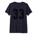 Number 33 Distressed Grunge Jersey Team T-Shirt - Custom Art Print Unisex - T-Shirt, Sweatshirt, Hoodie