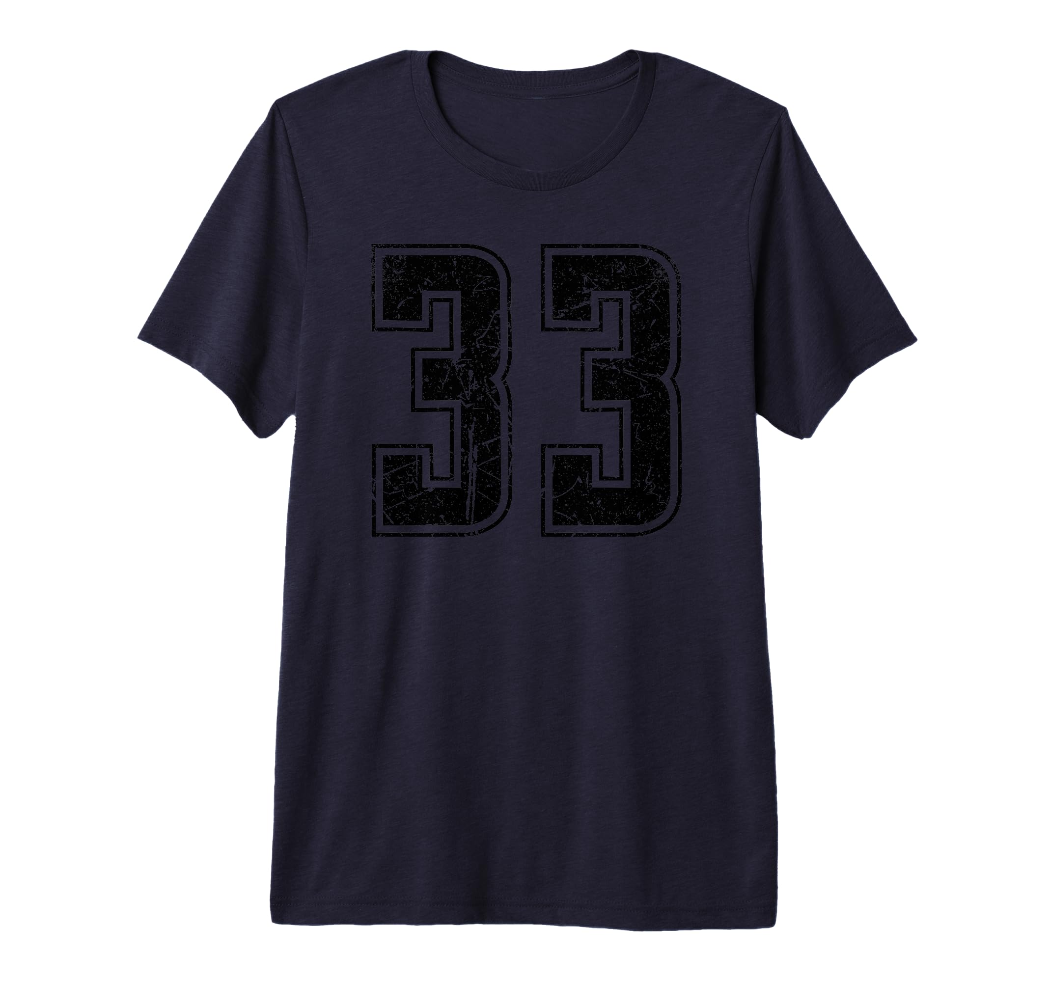 Number 33 Distressed Grunge Jersey Team T-Shirt - Custom Art Print Unisex - T-Shirt, Sweatshirt, Hoodie