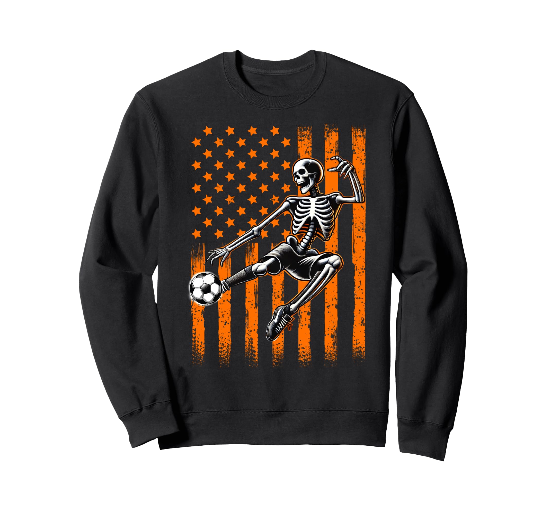 American Skeleton Soccer Player Usa Sweatshirt - Aesthetic Graphic Unisex - T-Shirt, Sweatshirt, Hoodie