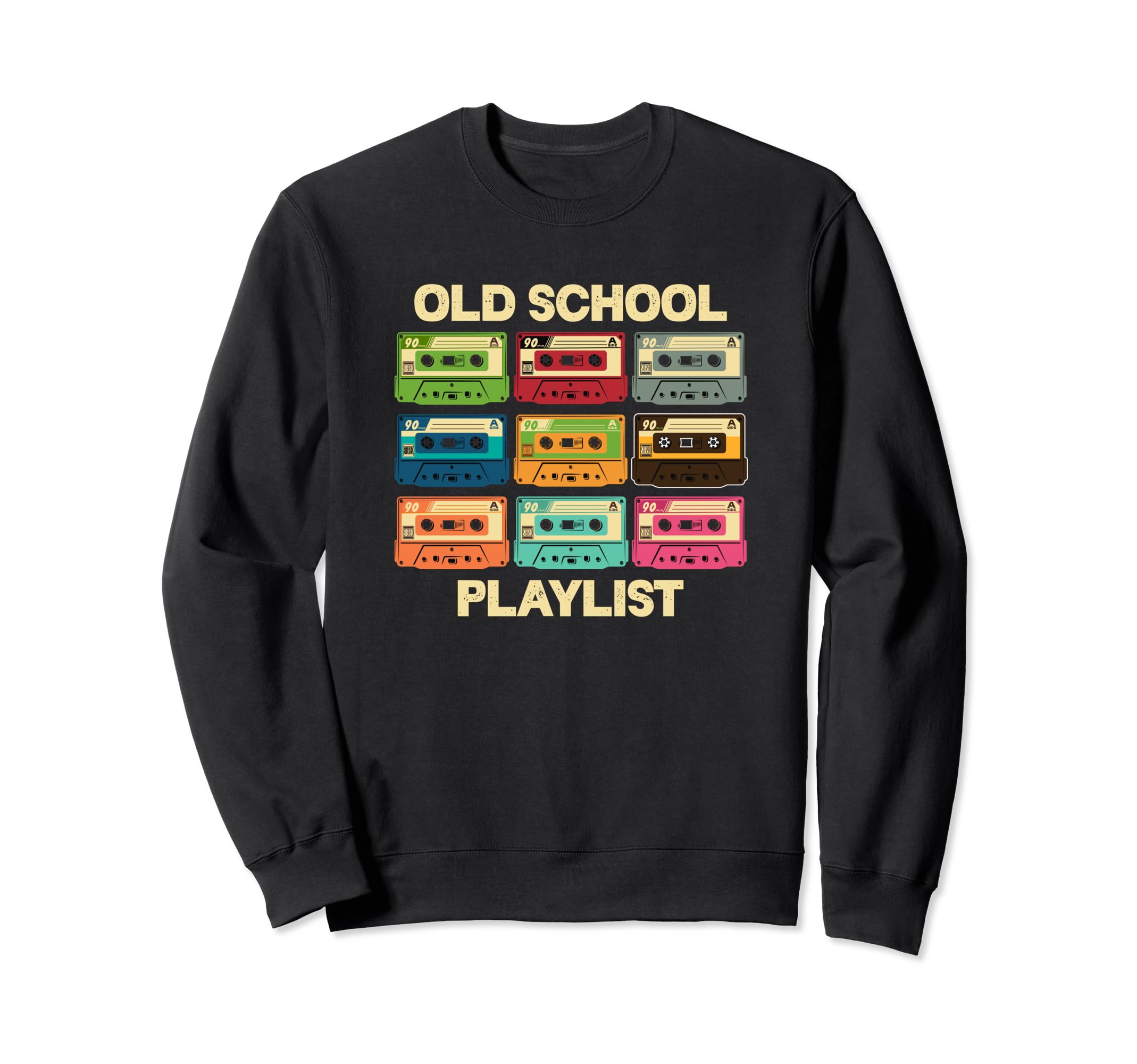 Old School Playlist Cassette Tapes Sweatshirt - Unique Graphic Unisex - T-Shirt, Sweatshirt, Hoodie