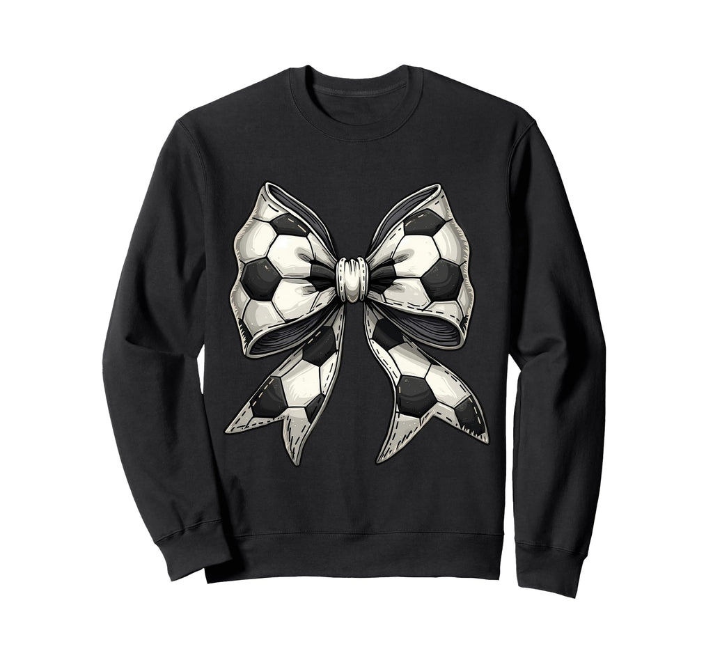 Elegant Soccer Coquette Bow Football Sweatshirt - Trendy Graphic Unisex - T-Shirt, Sweatshirt, Hoodie