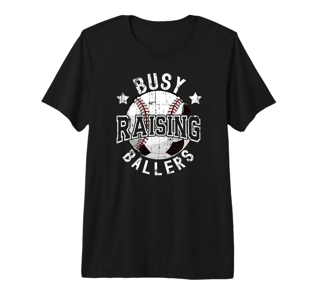Mens Busy Raising Ballers Baseball T-Shirt - Custom Art Print Unisex - T-Shirt, Sweatshirt, Hoodie