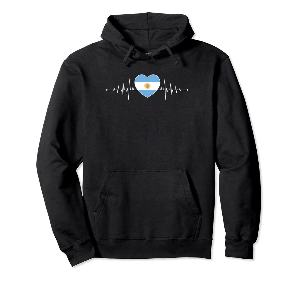 Argentina Heartbeat Argentinian Flag Hoodie - Streetwear Style Men Women - T-Shirt, Sweatshirt, Hoodie