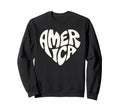 America Bubble Letters Patriotic Sweatshirt - Unique Graphic Unisex - T-Shirt, Sweatshirt, Hoodie