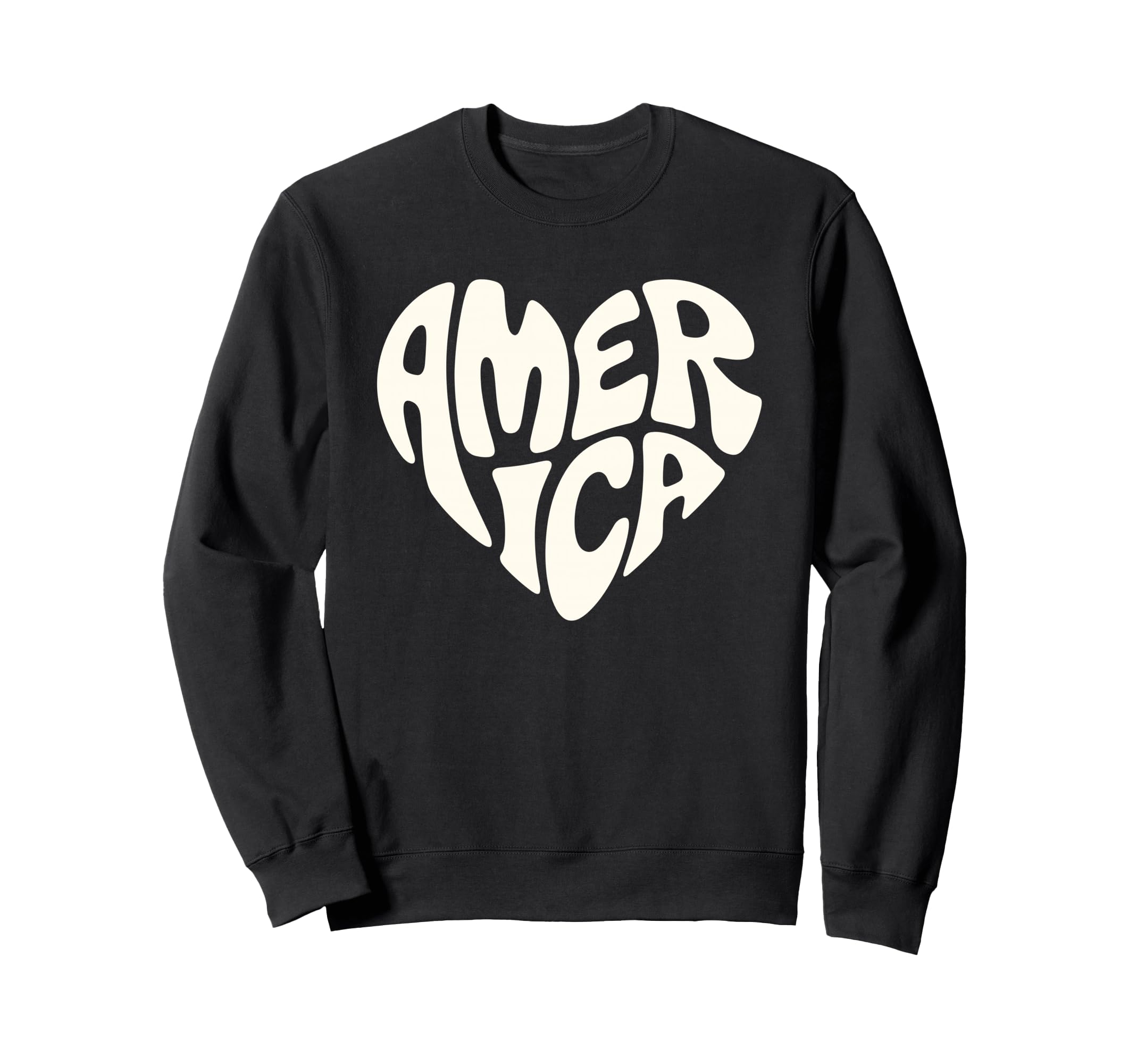 America Bubble Letters Patriotic Sweatshirt - Unique Graphic Unisex - T-Shirt, Sweatshirt, Hoodie