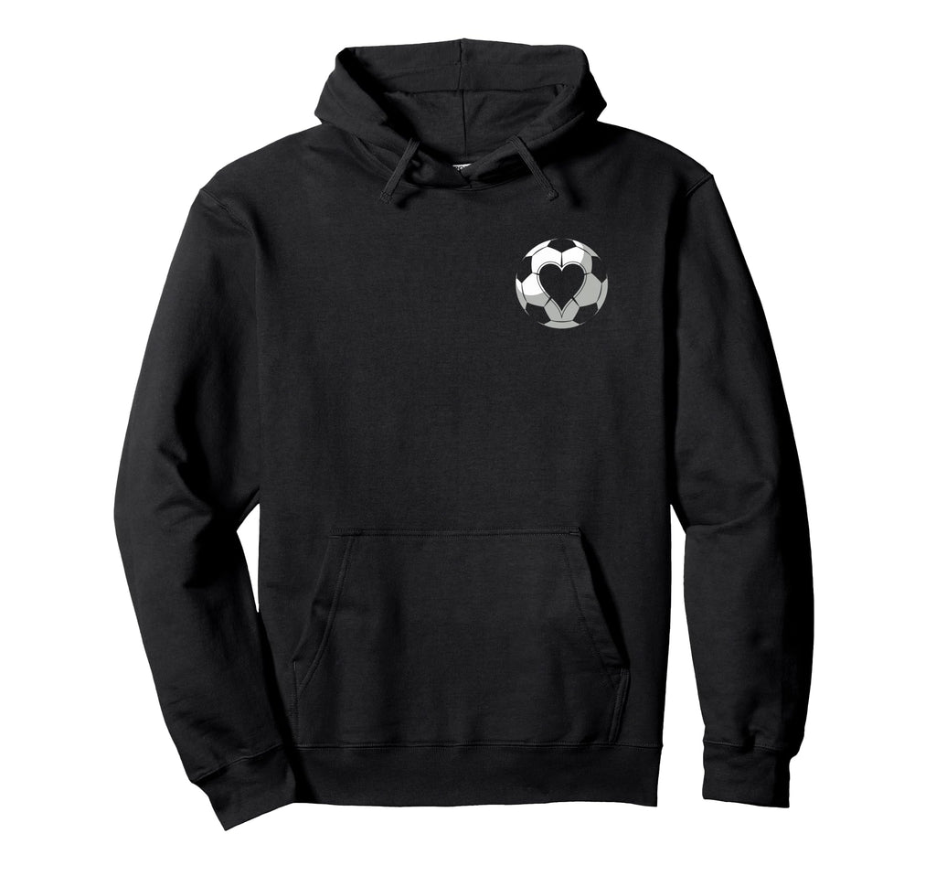 Soccer Love Heart Hoodie - Minimalist Print Men Women - T-Shirt, Sweatshirt, Hoodie