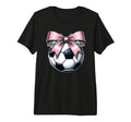 Soccer Coquette Bow Soccer Tri Blend T-Shirt - Unique Graphic Men Women - T-Shirt, Sweatshirt, Hoodie
