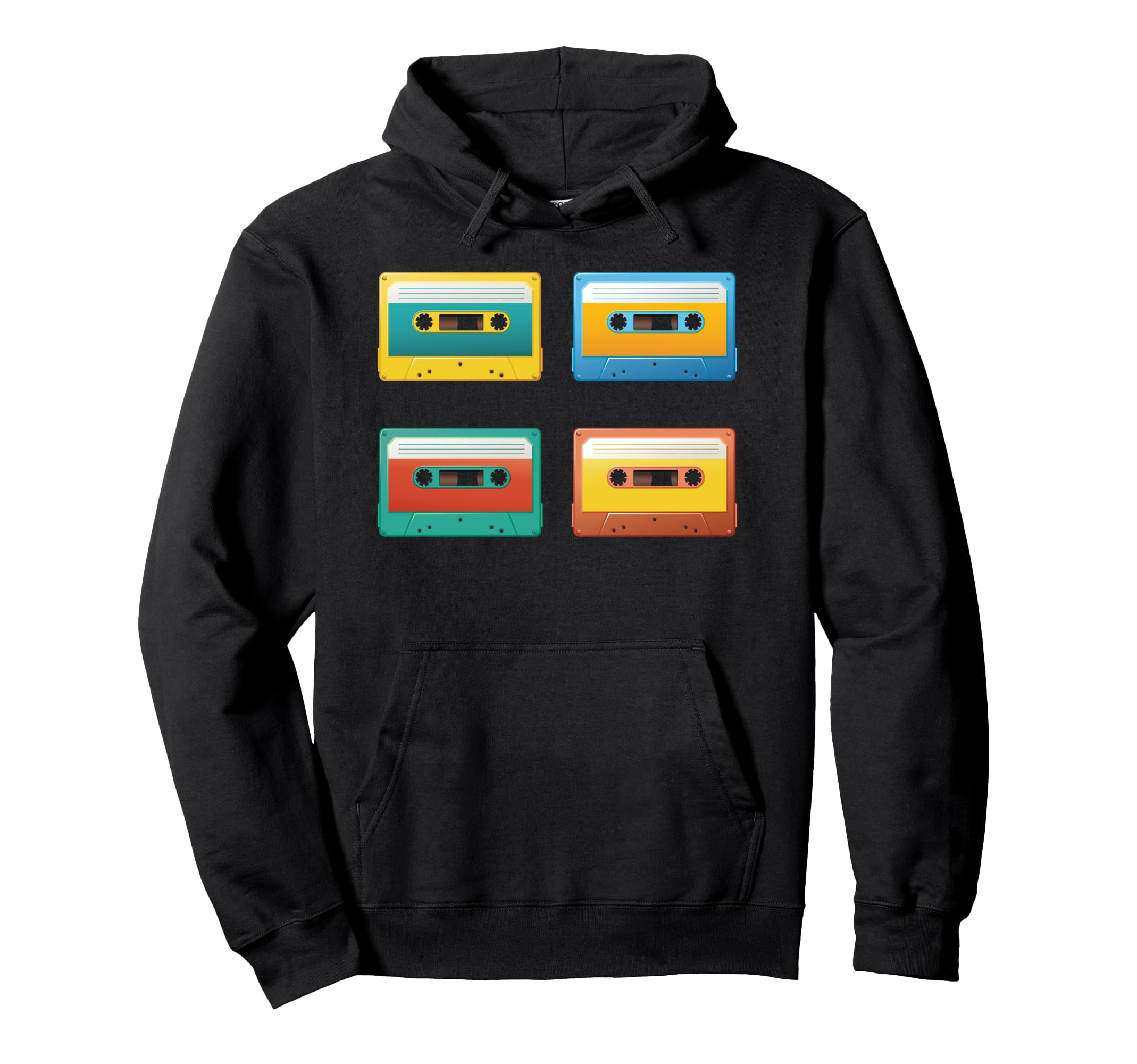 Colorful Cassette Tapes Hoodie - Minimalist Print Unisex - T-Shirt, Sweatshirt, Hoodie