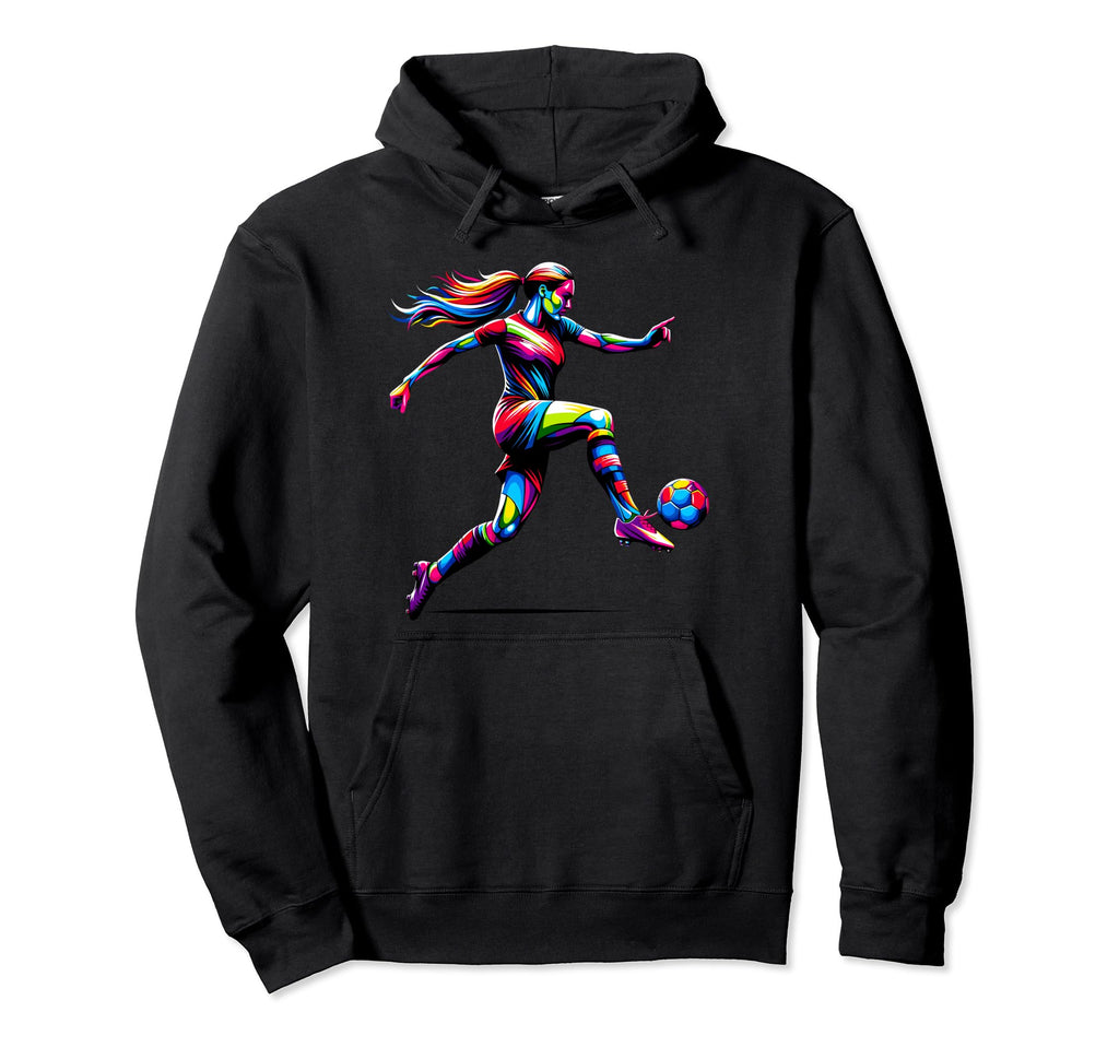 Colorful Pop Art Soccer Sport Player Hoodie - Novelty Apparel Unisex - T-Shirt, Sweatshirt, Hoodie