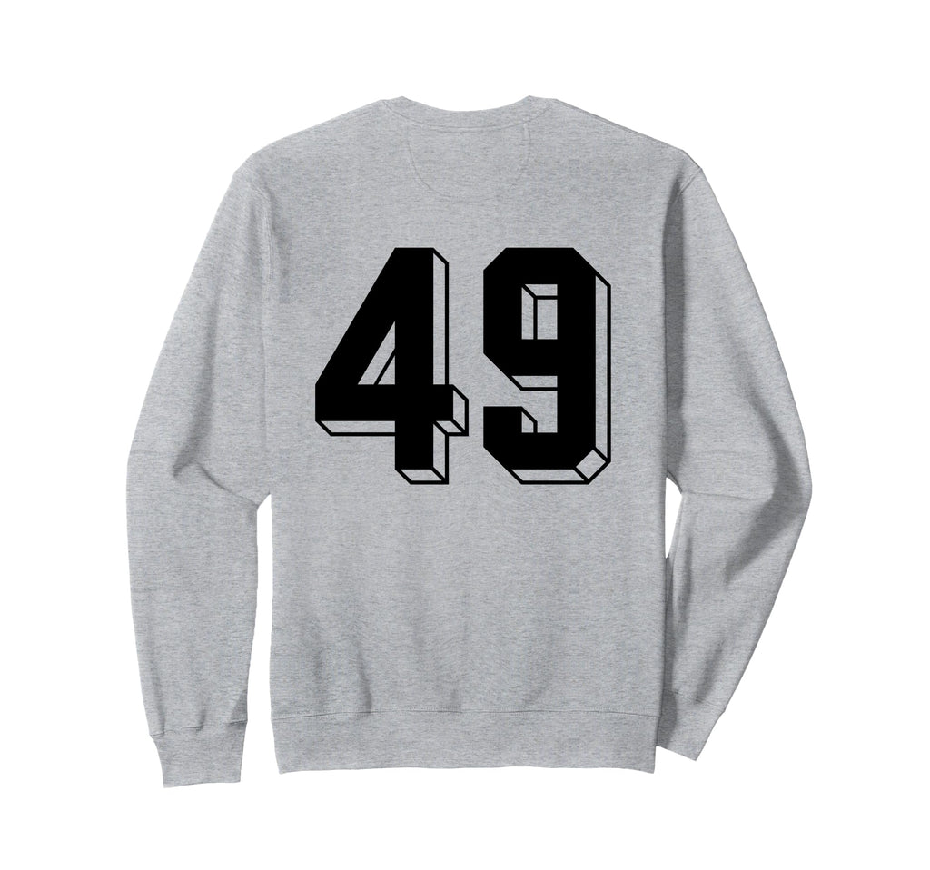 Number 49 Backside 80S 90S Team Jersey Sweatshirt - Novelty Apparel Unisex - T-Shirt, Sweatshirt, Hoodie