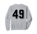 Number 49 Backside 80S 90S Team Jersey Sweatshirt - Novelty Apparel Unisex - T-Shirt, Sweatshirt, Hoodie
